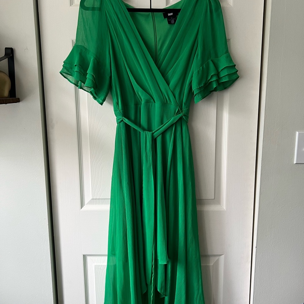 DKNY Vibrant Green High Low Dress